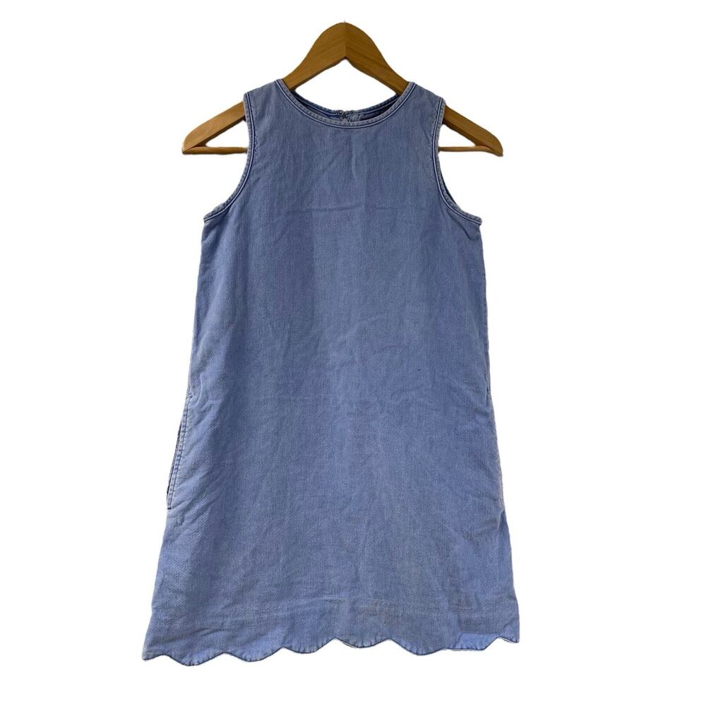 Classic Prep Rowaytan CT Blue Scallop Hem Dress With Pockets! Girls 10